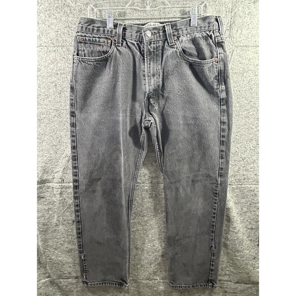 Levi's 505 Vintage Jeans 34x32 Faded Black 100% Cotton‎ Straight Fit Men - Picture 1 of 11